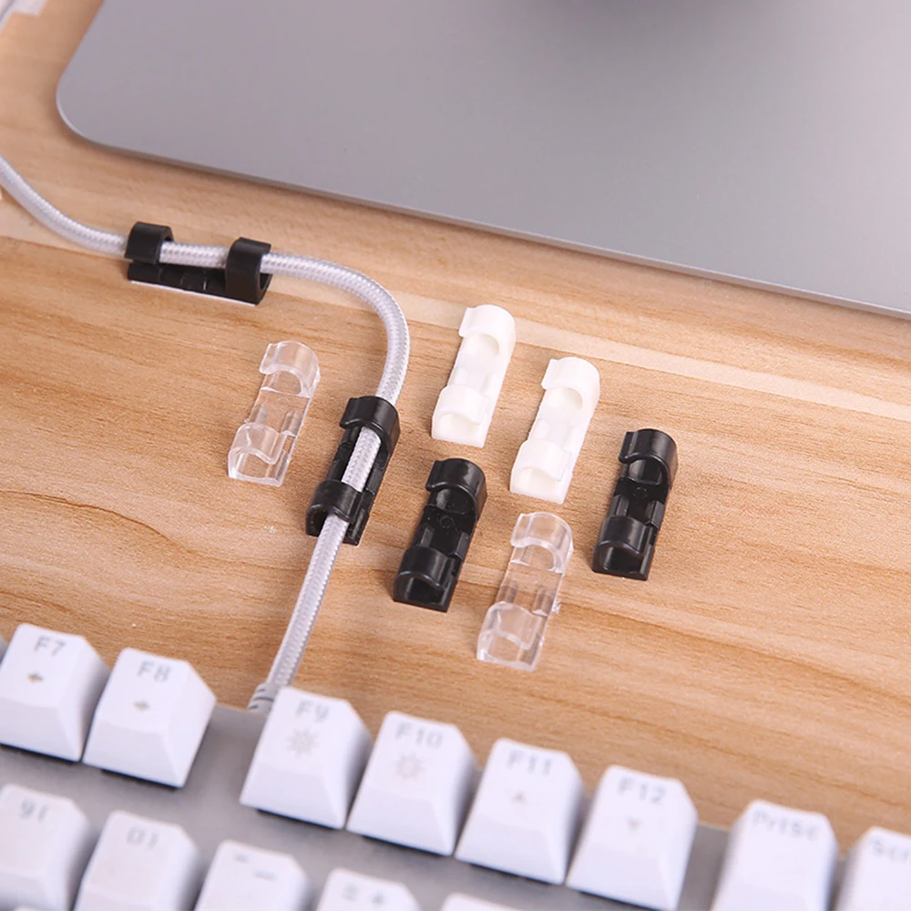 

20PCS Self-Adhesive Desk Organizers Protector Ties Wire Cord Cable Clip Wiring Management Charging Lines USB Cables Cable Winder