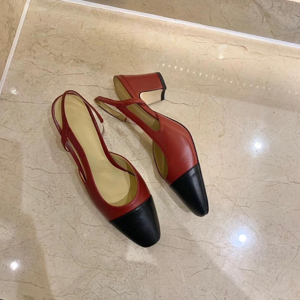 

Ollymurs Luxury Brand Genuine Leather Women's Heels Costume Tweed/Flock/Silk High Heels Mature Shallow Slip-on Women's Shoes