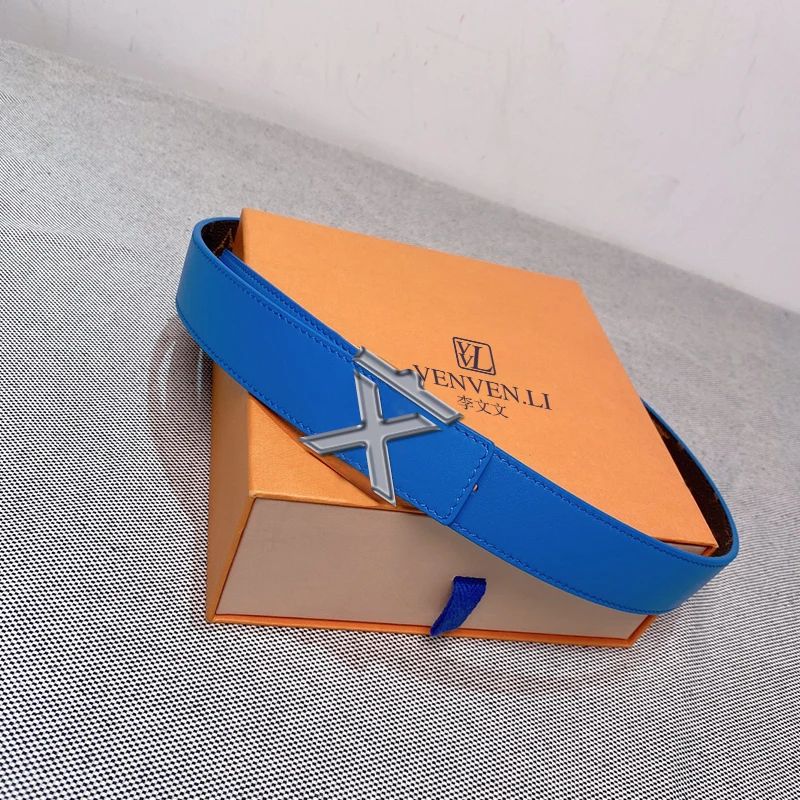 

2021 new belt for women, simple leather, Korean students' ins style decorative fashion belt, French vvl counter quality，with box