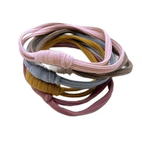 lot 5pcs double layer flat tie elastic hair band ring rope ponytail holder women lady girl fashion accessory size 5cm