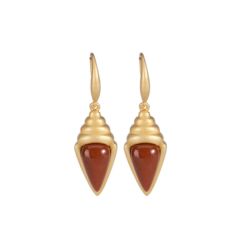 Один олень Серебро S925 чистое серебро натуральный красный агат Позолоченные