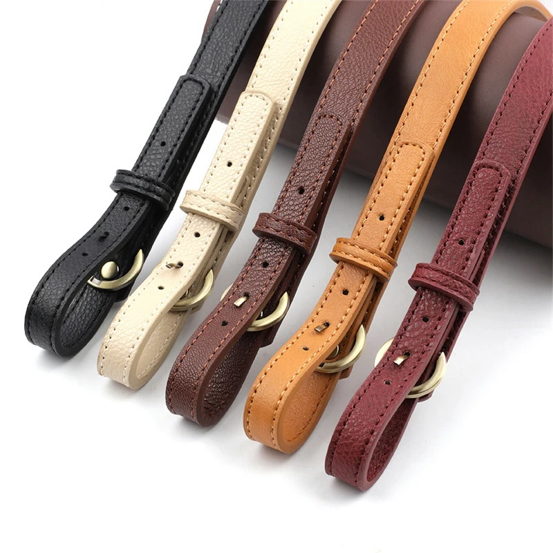 

Diy Luggage PU Leather Bag with Short Adjustable Double Buckle PU Handle Bag with Shoulder Strap Accessories