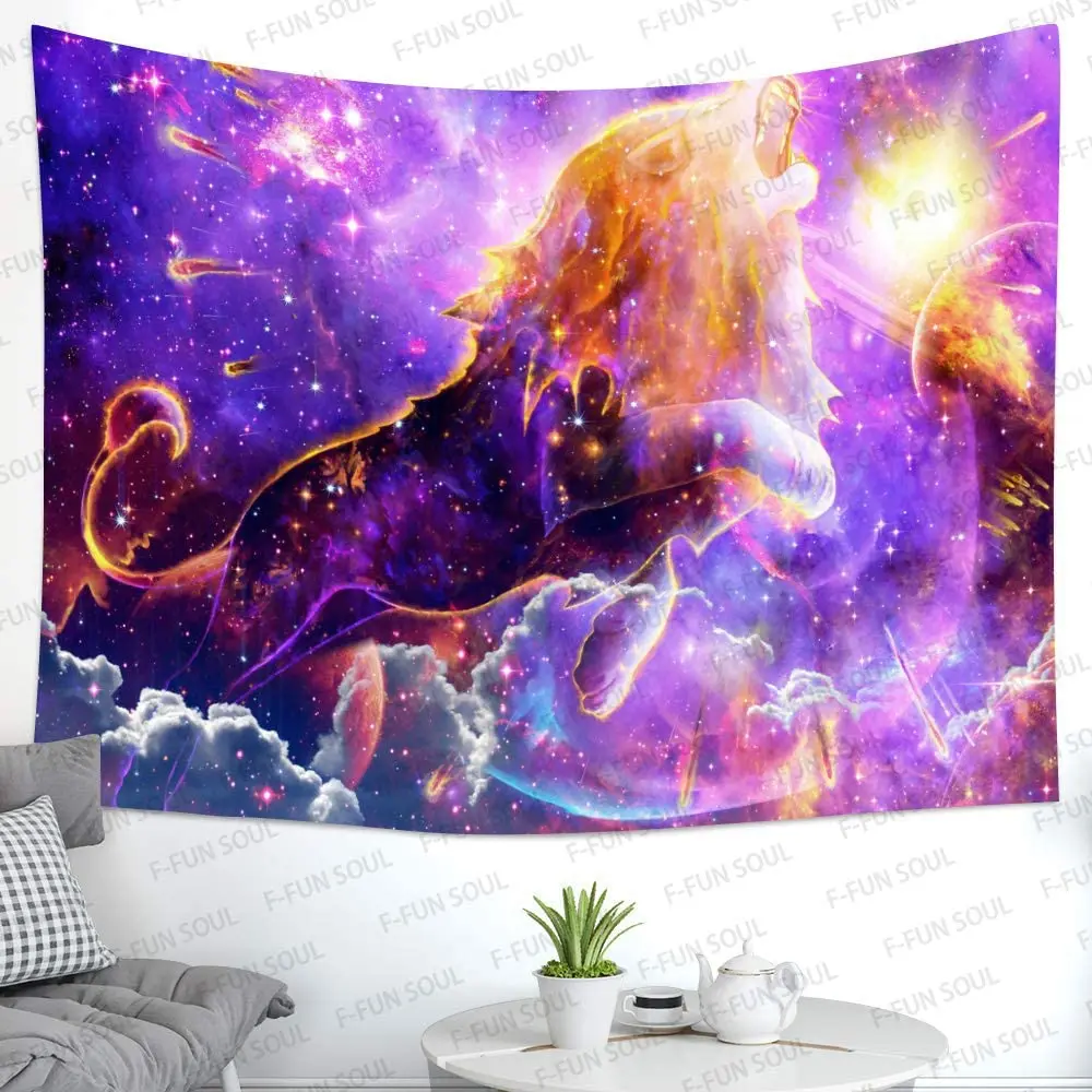 

Lion Fantasy Starry Leo Tapestries