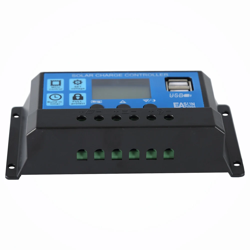 Solar controller 30A 12V 24V Auto Charge Controller PWM With LCD Dual USB 5V Output Cell Panel Regulator PV Home | Строительство и