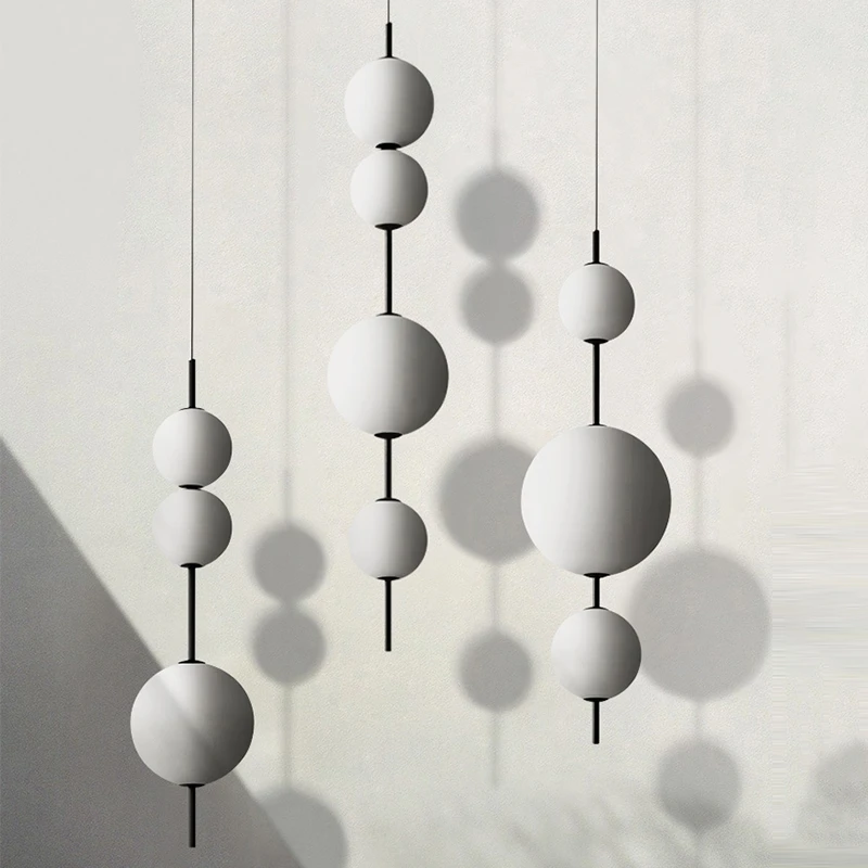 

Nordic Glass Ball String Chandelier Postmoderm Vertical Pendant Light for Diningroom Cafe Store Hanglamp Bedside Suspension Lamp
