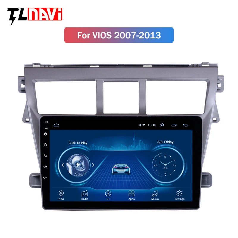 Gps Авто Радио Стерео " автомобиль радио для 2007 2008 2009 2010 2011 2012 Toyota Vios Yaris Android 8,1 мультимедийный плеер Поддержка 1080P