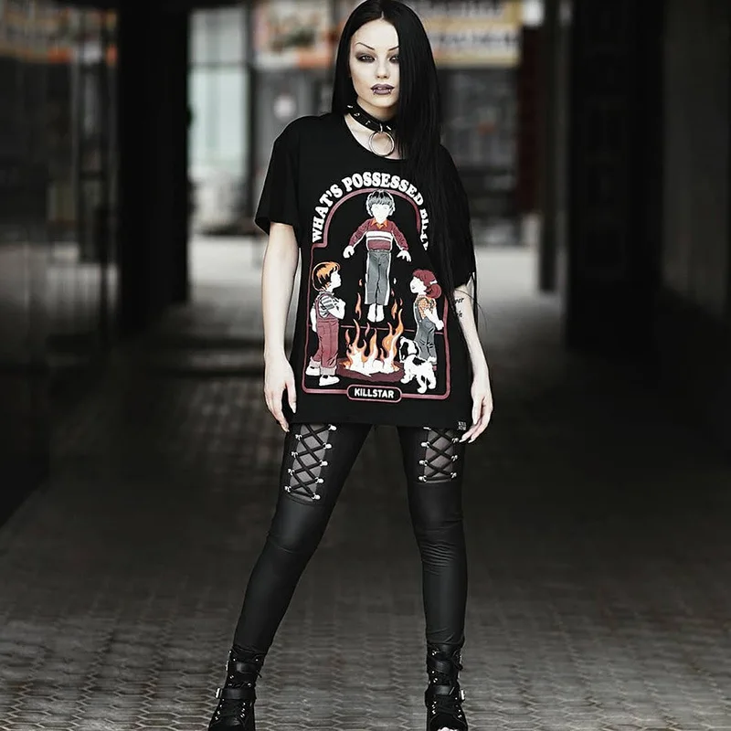 Girls Gothic Skinny PU Leather Pants Sexy See Through Lace Up Bandage Bodycon Tight Trouser Women High Waist Punk Club |