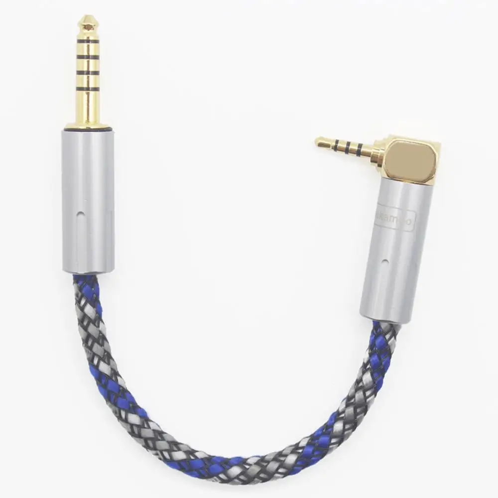

2.5mm Right Angle Male to 4.4mm Balanced Male 8 Core Silver Plated Headphone Cable Silver Plated Aux Cable in Box 2.5mm to 4.4mm