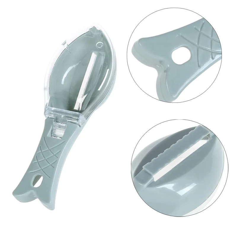 New Fish Skin Brush Scraping Fishing Scale Graters Fast Remove Knife Cleaning Peeler Scaler With Device | Дом и сад