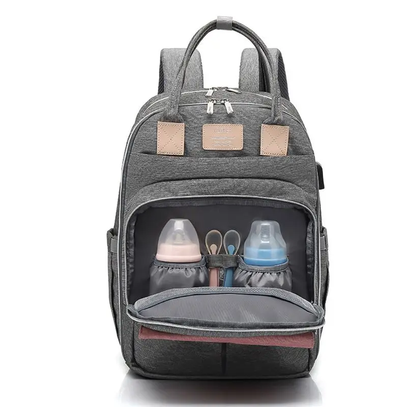 

Multifunctional Baby Diaper Mummy Backpack Large Capacity USB Maternity Nappy Ba