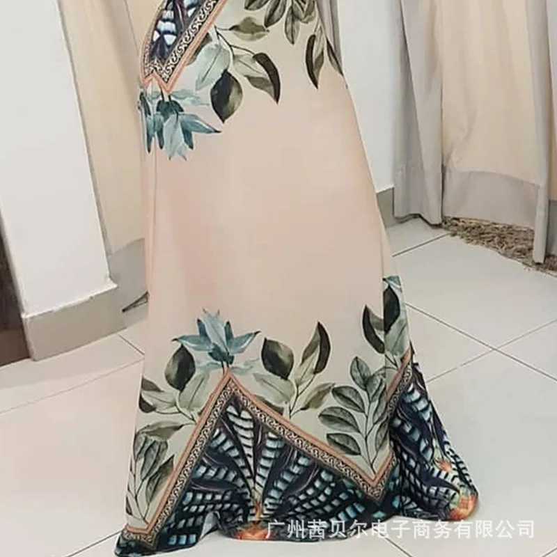 

112021 Ladies Fashion Dress Long Skirt European and American New Color Printed Dress