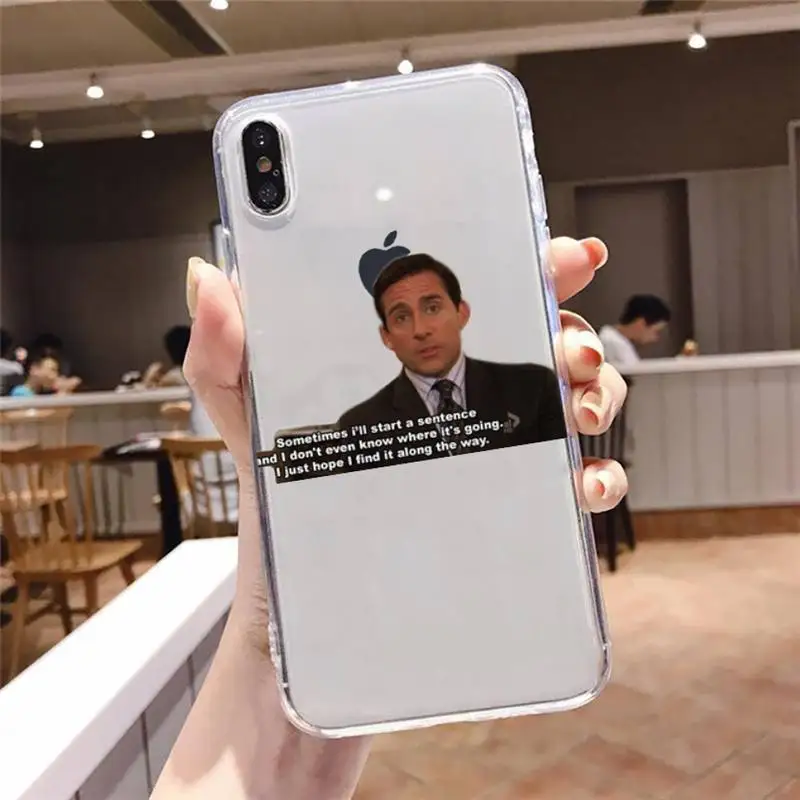 the office tv show what she said phone case transparent case for iphone 6 6s 7 8 plus xr x xs xsmax 11 12 pro mini max free global shipping