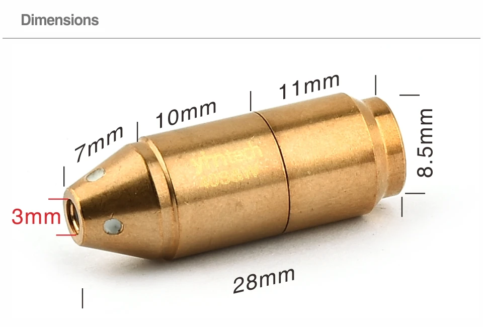 40S& W лазерная тренировочная пуля, лазерная пуля, лазерный картридж для тренировки сухого огня и моделирования стрельбы