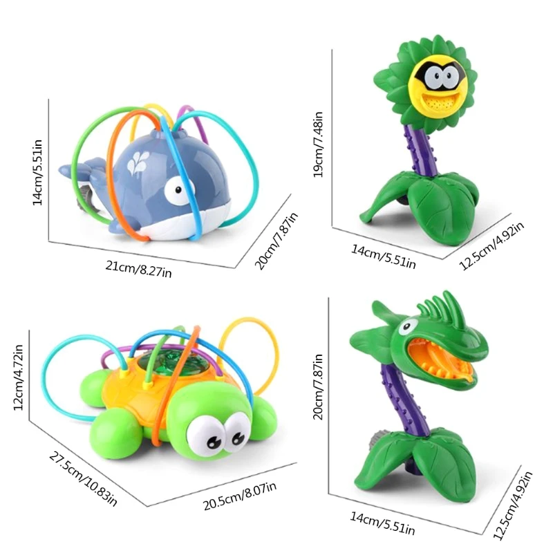 

Children's Sprinklers Rotating Turtles And Other Sprinklers, Up To 8 Feet Of Sprinklers, Backyard Paddock And Swimming Pool Game