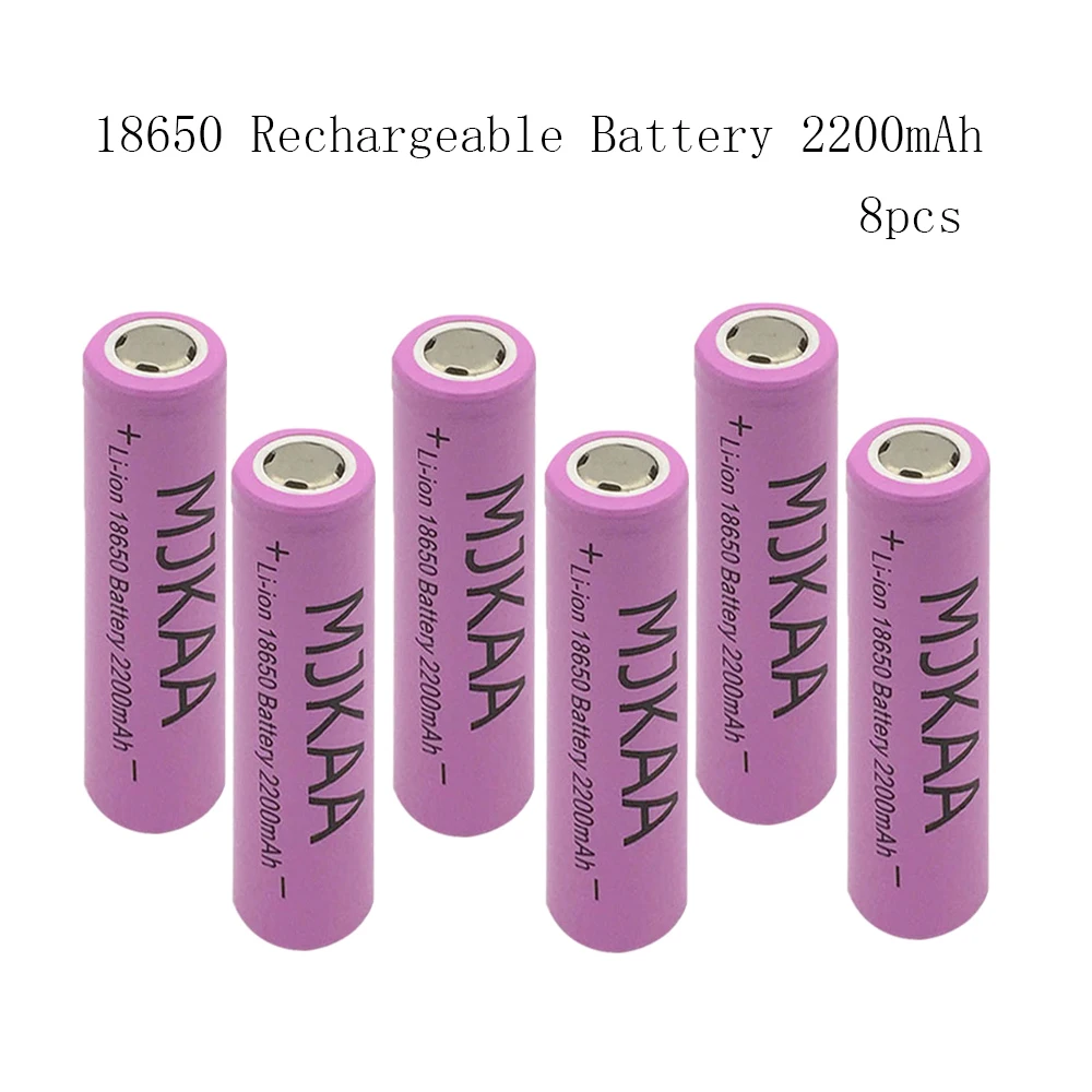 

Batch High Quality MJKAA 8PCS 18650 Pink 2200mAh 3.7V Li-ion Pointed Rechargeable Lithium Battery Head Lamp