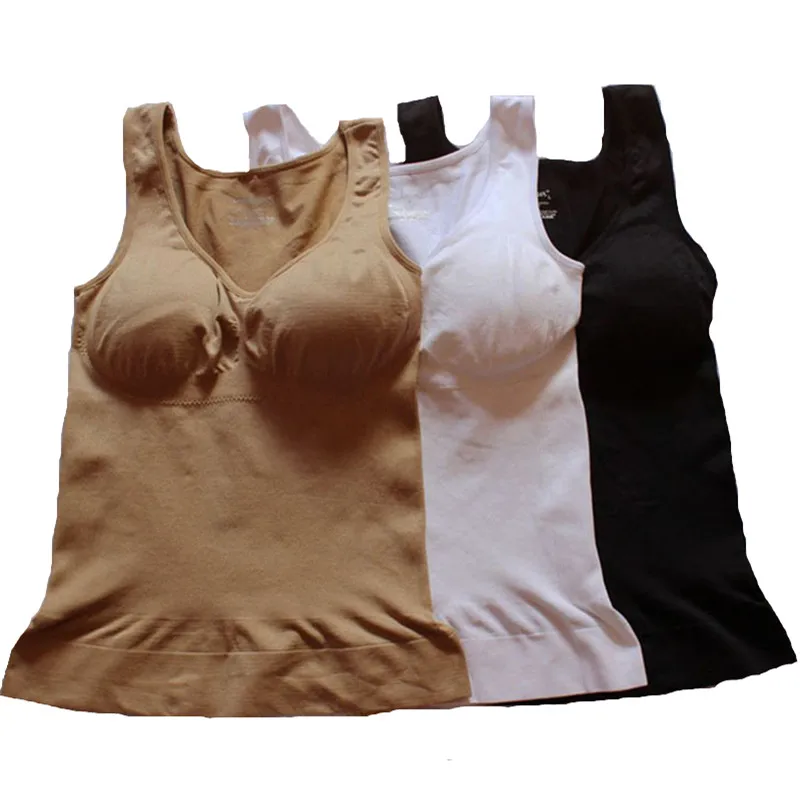 

3 Colors Cami Tank Top Women Body Shapers Slim Up Lift Plus Size Bra Removeable Shapewear Slimming Underwear Waist Trainer Vest