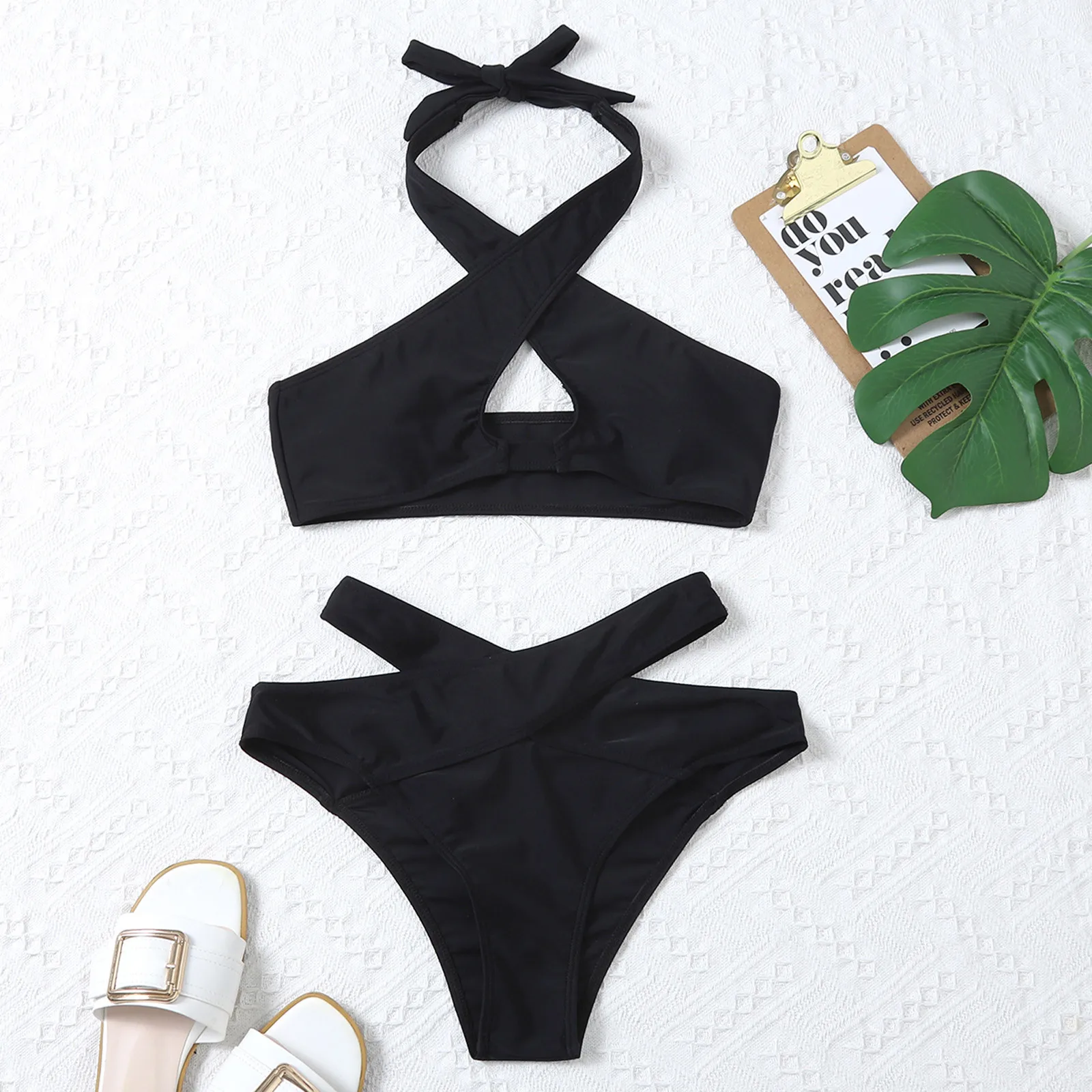 Бесплатная доставка Для женщин бандо Бикини Бандаж бикини с оборками Разделение