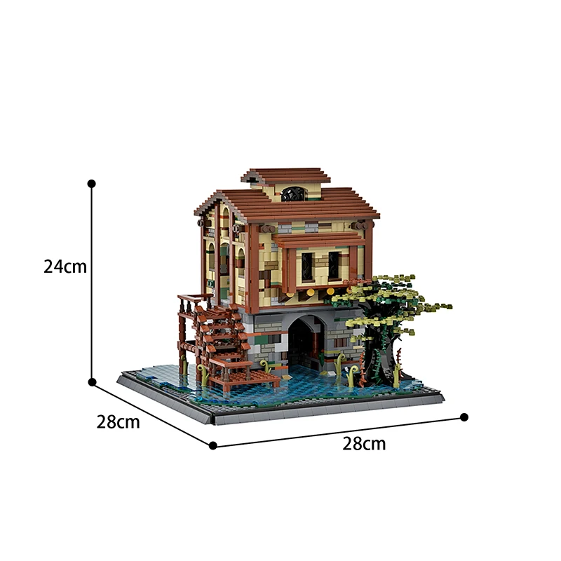 

Moc - Swamp Hiding House building block DIY smallparticles brick city architecture decoration children's Toys Gift 2582pcs