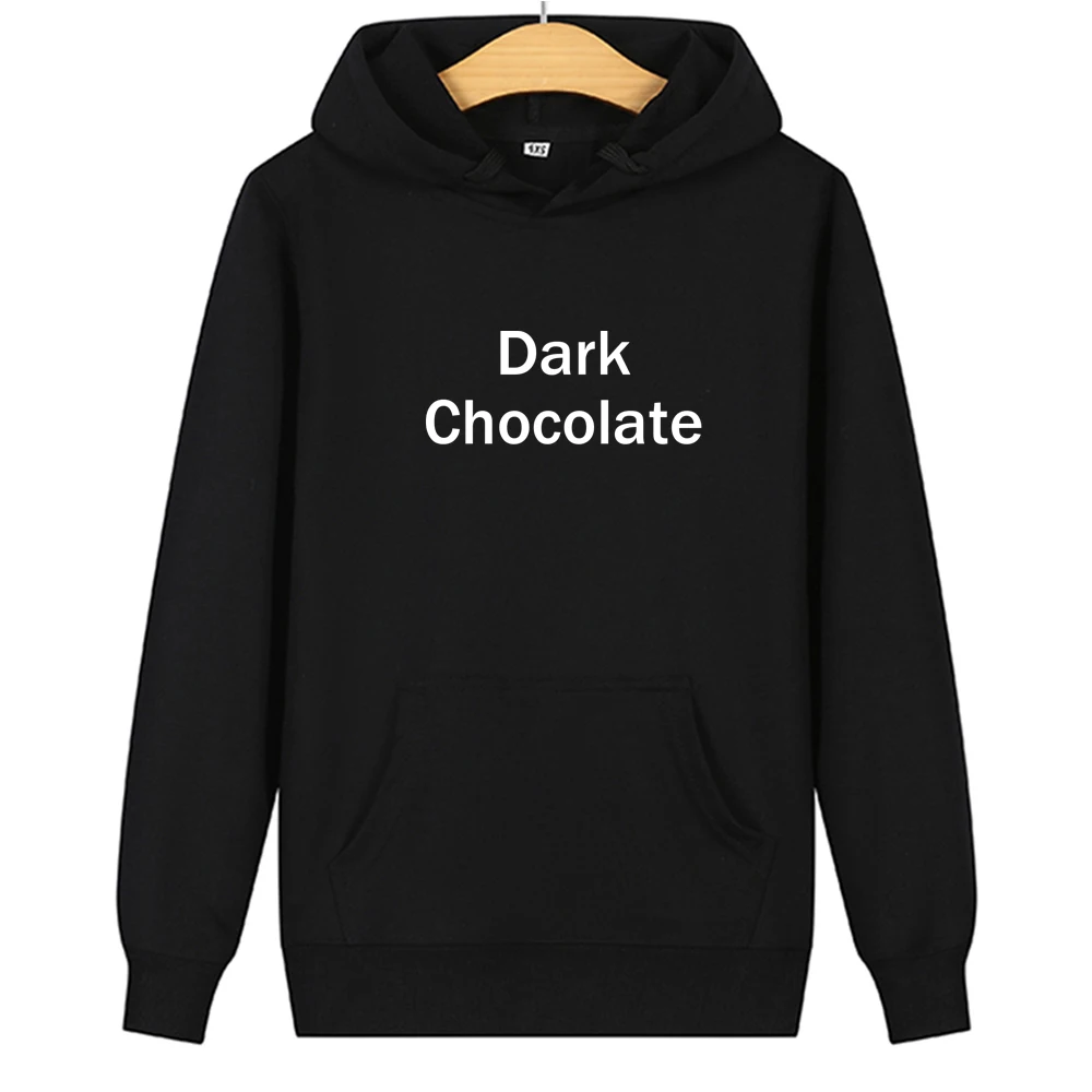 Осень 2020 толстовки с надписью I Love Dark Chocolate женский и мужской свитшот худи для