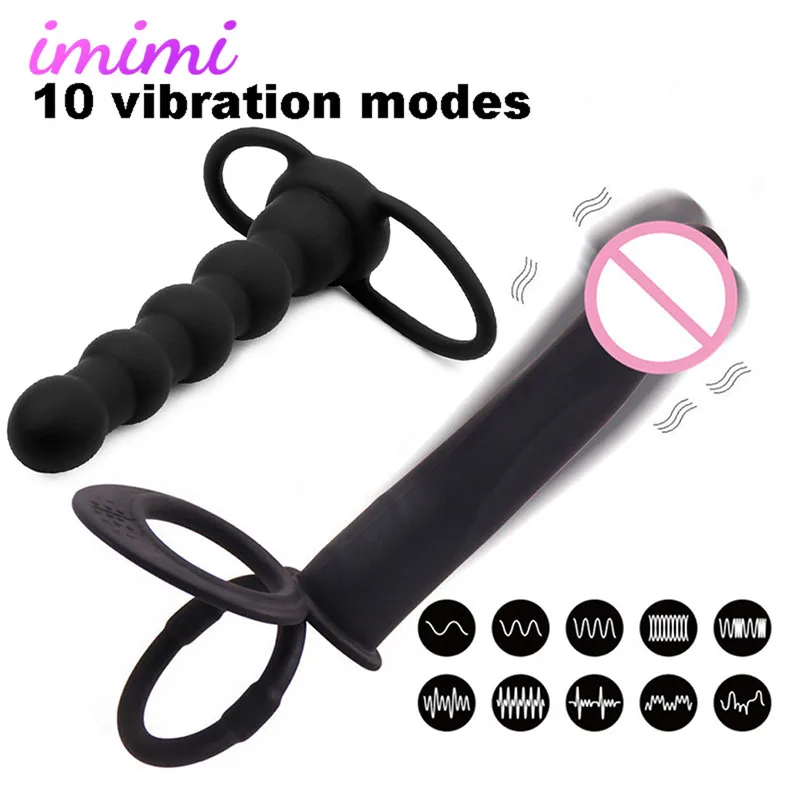 Анальная пробка вибратор двойное проникновение для массажа простаты Анальные