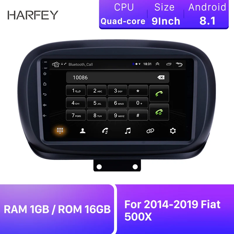 Harfey автомобильный 2Din Android 8 1 HD 9 &quotстерео для Fiat 500X 2014 2019 мультимедийный плеер с