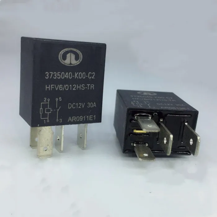 

5PCS/LOT 100%Original New CAR Relay 373503004 headlamp air conditioning wiper automotive general relay HFV6-12V