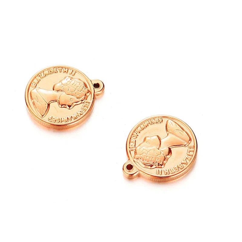 5 шт. из нержавеющей стали портретная королева елизания монета Подвески