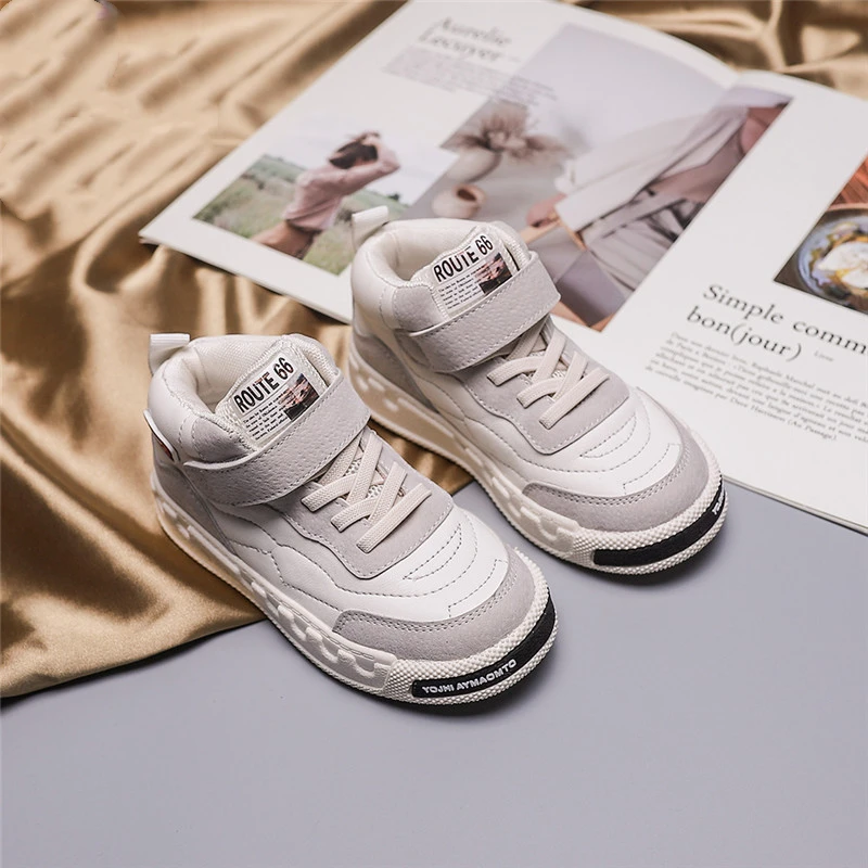 KushyShoo toddler sneakers Girls High-top Sports Shoes Boys Students Basketball Outdoor Elasticity Warm Sneakers | Детская одежда и