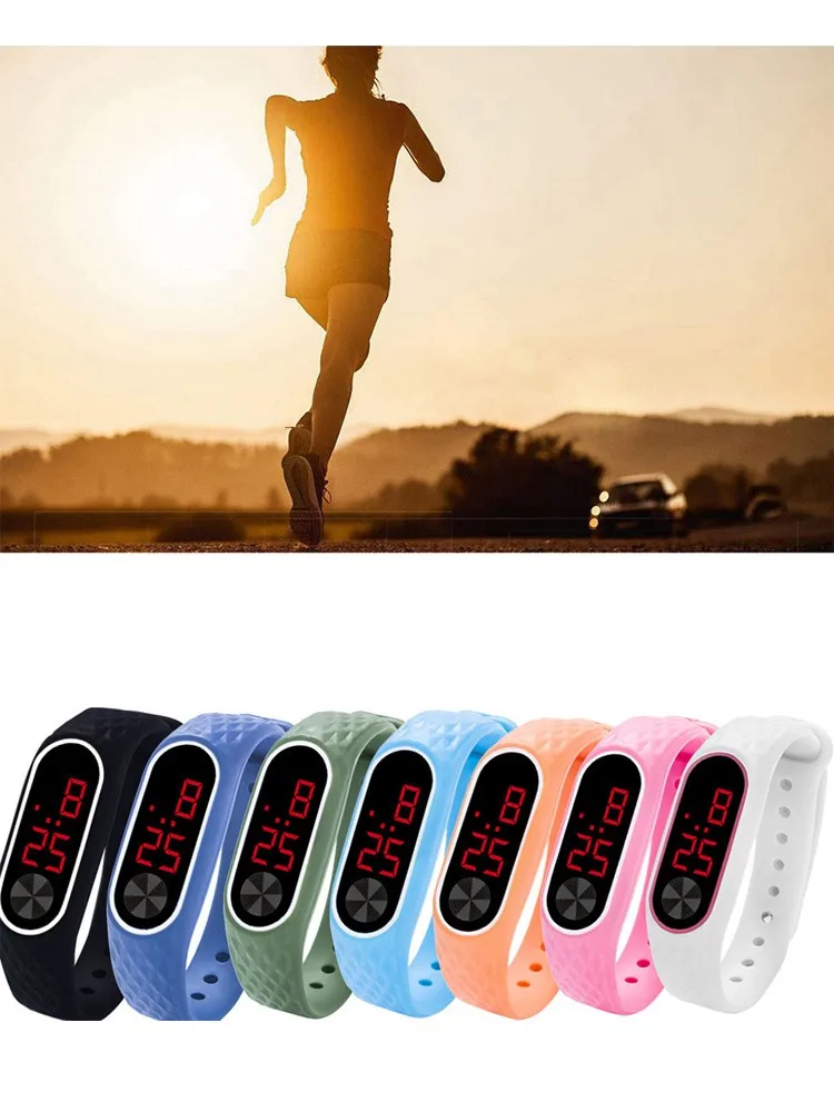 Спортивные Часы Со светодиодным цифровым дисплеем браслет электронные часы для