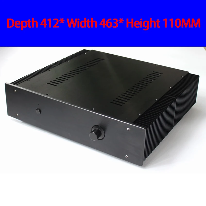 

KYYSLB 412*463*110MM All Aluminum Preamp Class A Amplifier Chassis Box House DIY Enclosure with Feet Screws Amplifier Case Shell