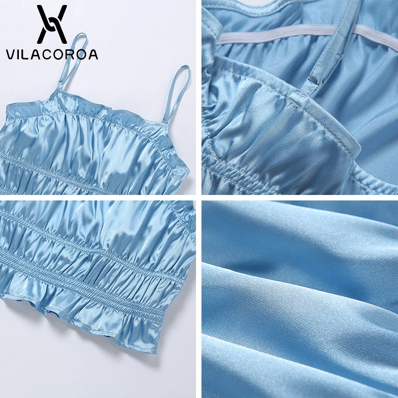 

Ruffled Satin Spaghetti Streetwear Women Camis Skinny Tube Top Stretch Sexy Backless Crop Top Nightclub Female Sling Top Vest