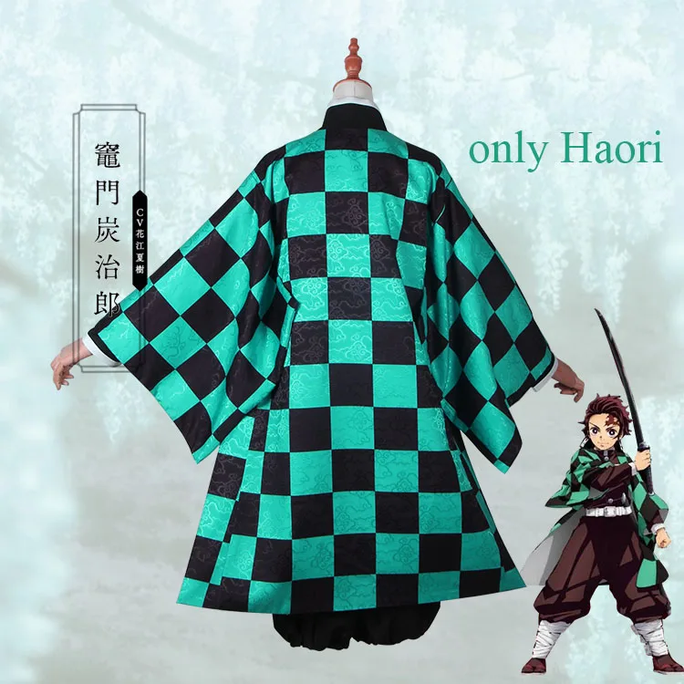 only Haori (Female) Аниме! Demon Slayer: Kimetsu no Yaiba Kamado Tanjirou Кимоно Готическая униформа косплей костюм на Хэллоуин Любой Размер - Цвет: only Haori (Female)