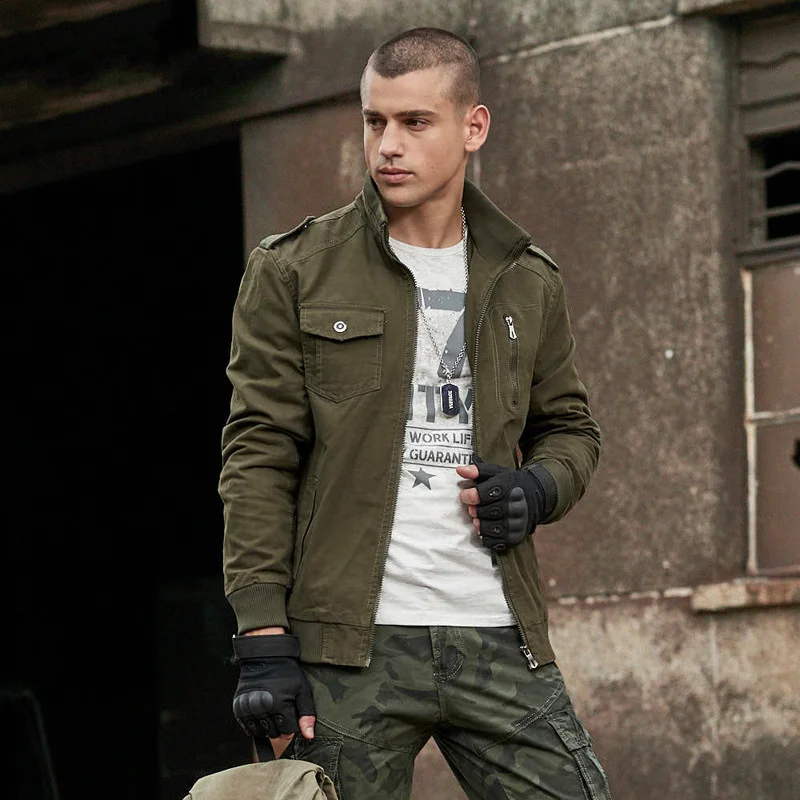 

Мужская куртка-бомбер в стиле милитари, размеры до 6XL