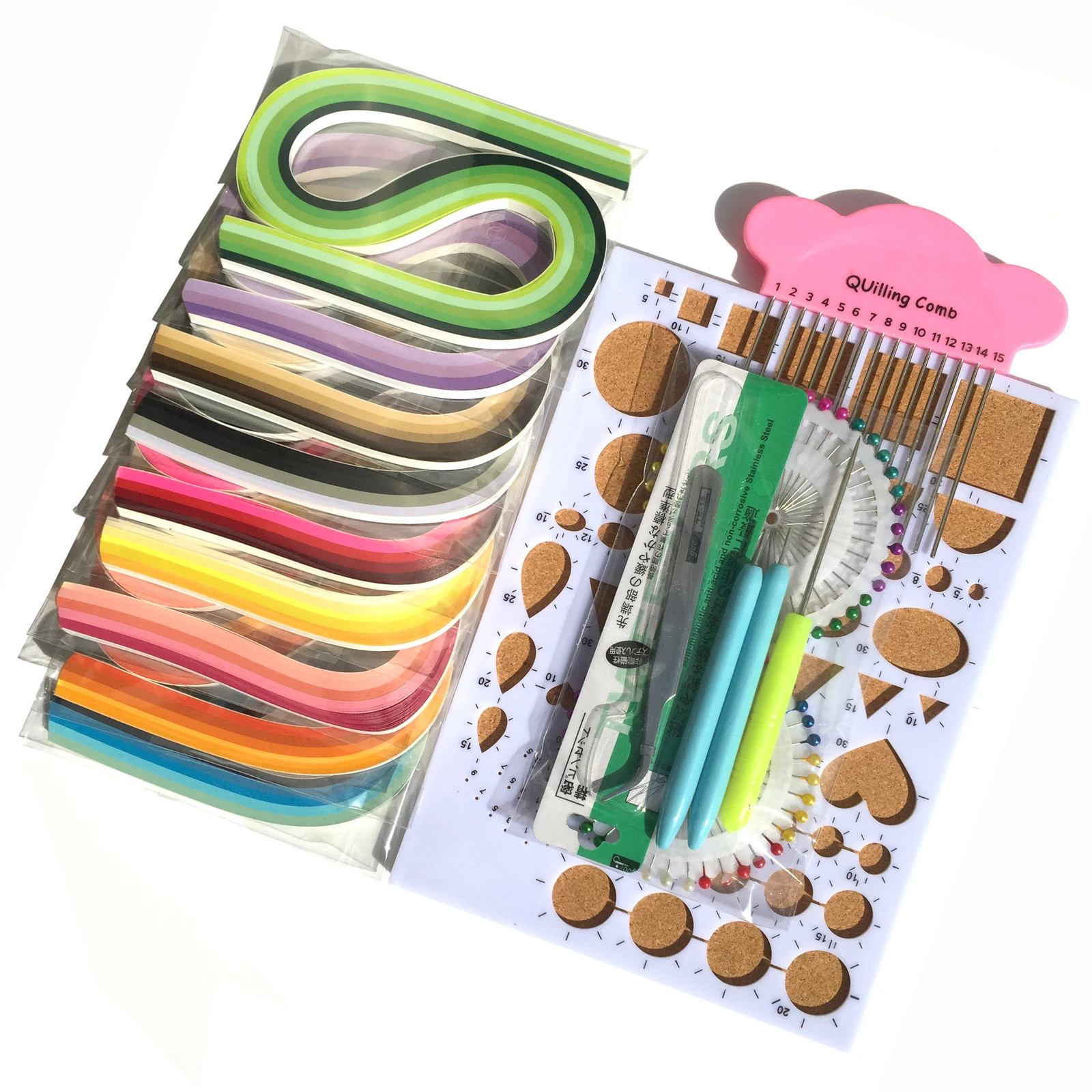 

2021 New Quilling Kits With Quiling Pens/Tweezer/Work Boards/Pins And Quiling Paper Strips