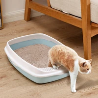 plastic cats litter box anti splash pet toilet bedpans with scoop cat dog tray sand box toilet for training goods home garden