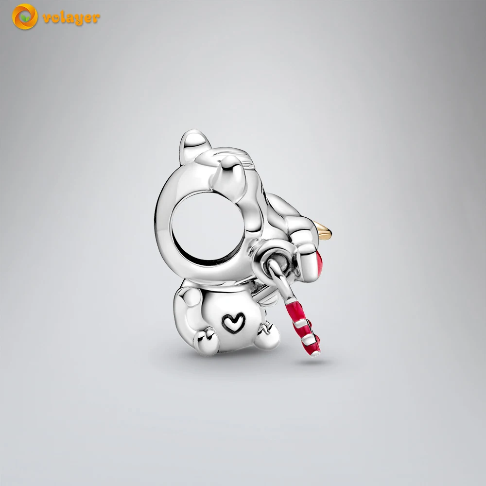 Volayer 925 Sterling Silver Cute Ox Charm fit Original Pandora Bracelets for Women Jewelry Making Birthday Gift | Украшения и