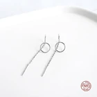 LKO Новое поступление, простые геометрические круглые серьги с кисточками, милые серьги-гвоздики, настоящее серебро 925 пробы, модные женские висячие серьги