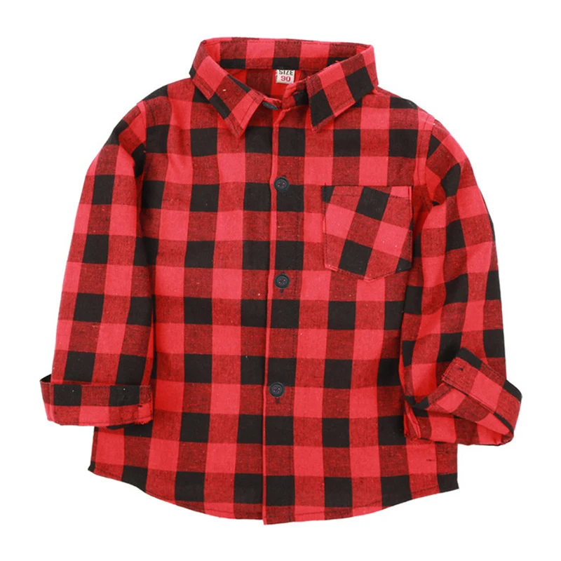 Клетчатые Детские рубашки для мальчиков Осенняя рубашка из 2018 хлопка с длинными