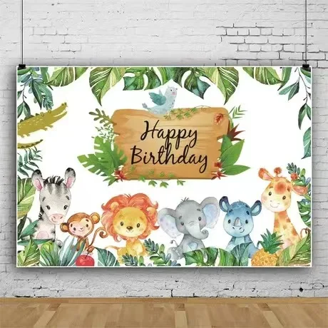 Сафари Животные украшения джунгли сафари фон баннер для джунглей искусственные