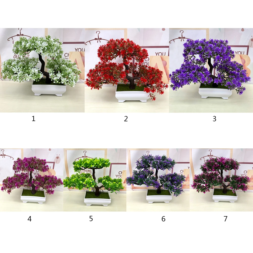 

Artificial Pine Tree Plants Fake Green Bonsai Plant Guest Greeting Wedding Office Artificial Flower Home Decor Party Supplies