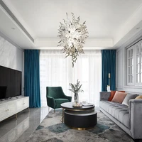 hand blown glass crystal chandelier white w80xh120cm led art pendant light indoor lustre hotel hallparlor decoration