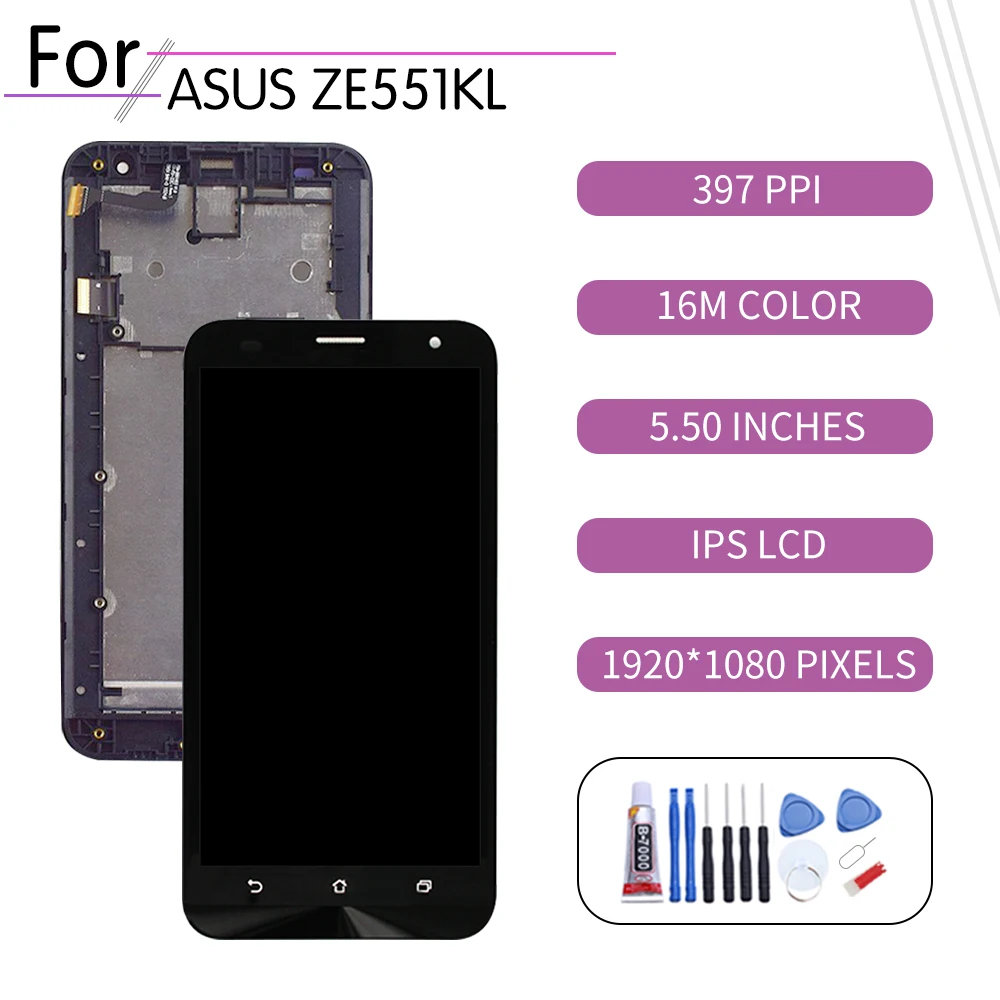 Оригинальный ЖК дисплей для ASUS Zenfone2 Laser ZE551KL сенсорный экран дигитайзер Asus с
