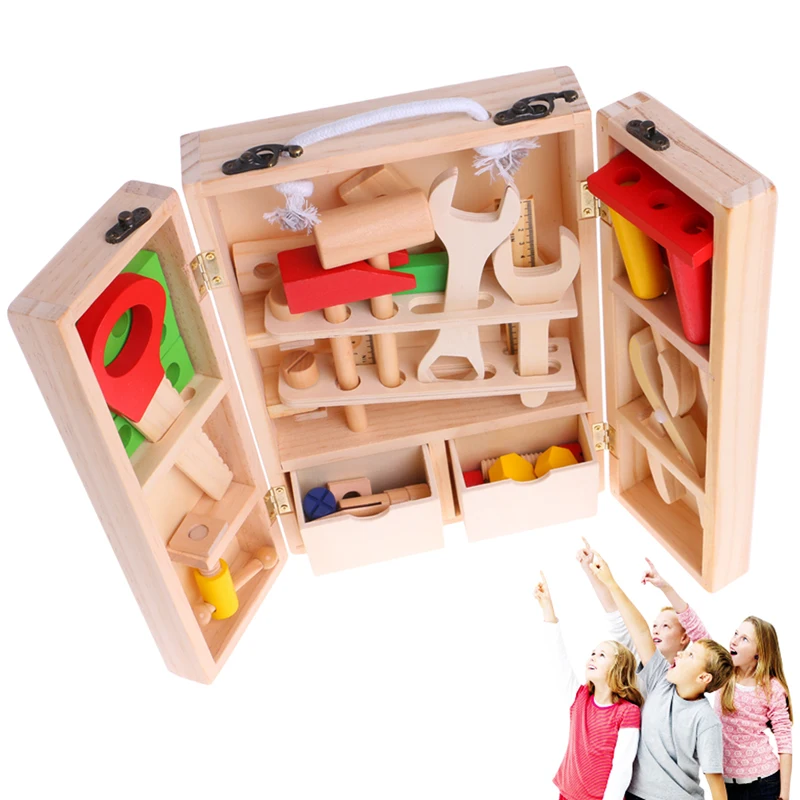 

Children's Simulation House Wooden Service Box Tool Repair Kit Funny Toy