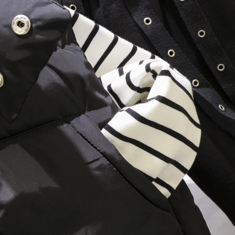 WLG/комплект зимней одежды для мальчиков из 3 предметов детские черные парки жилет