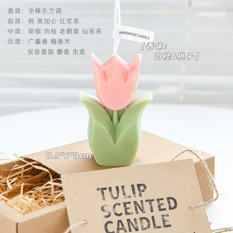 Artificial Flower-Shaped Candles Tulip Scented Romantic Nordic Style Bedroom Decorations Souvenir Wedding New Year Gifts | Дом и сад