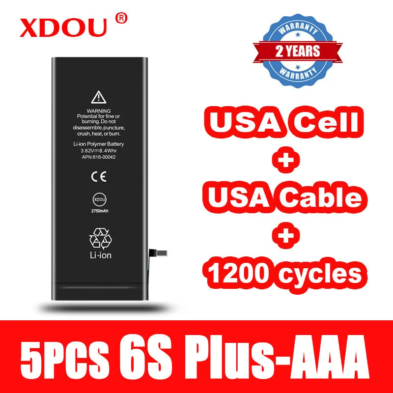 

Аккумулятор XDOU для IPhone 6S Plus, 2750 мАч, 5 шт.
