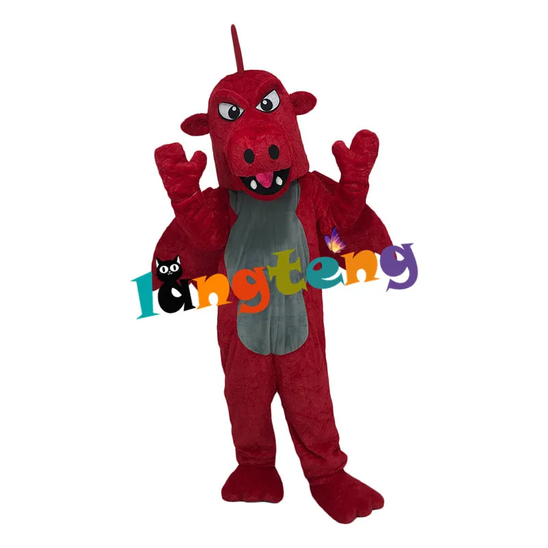 1168 Red Dragon Monster Fursuit Mascot Costume Cartoon Halloween For Holiday