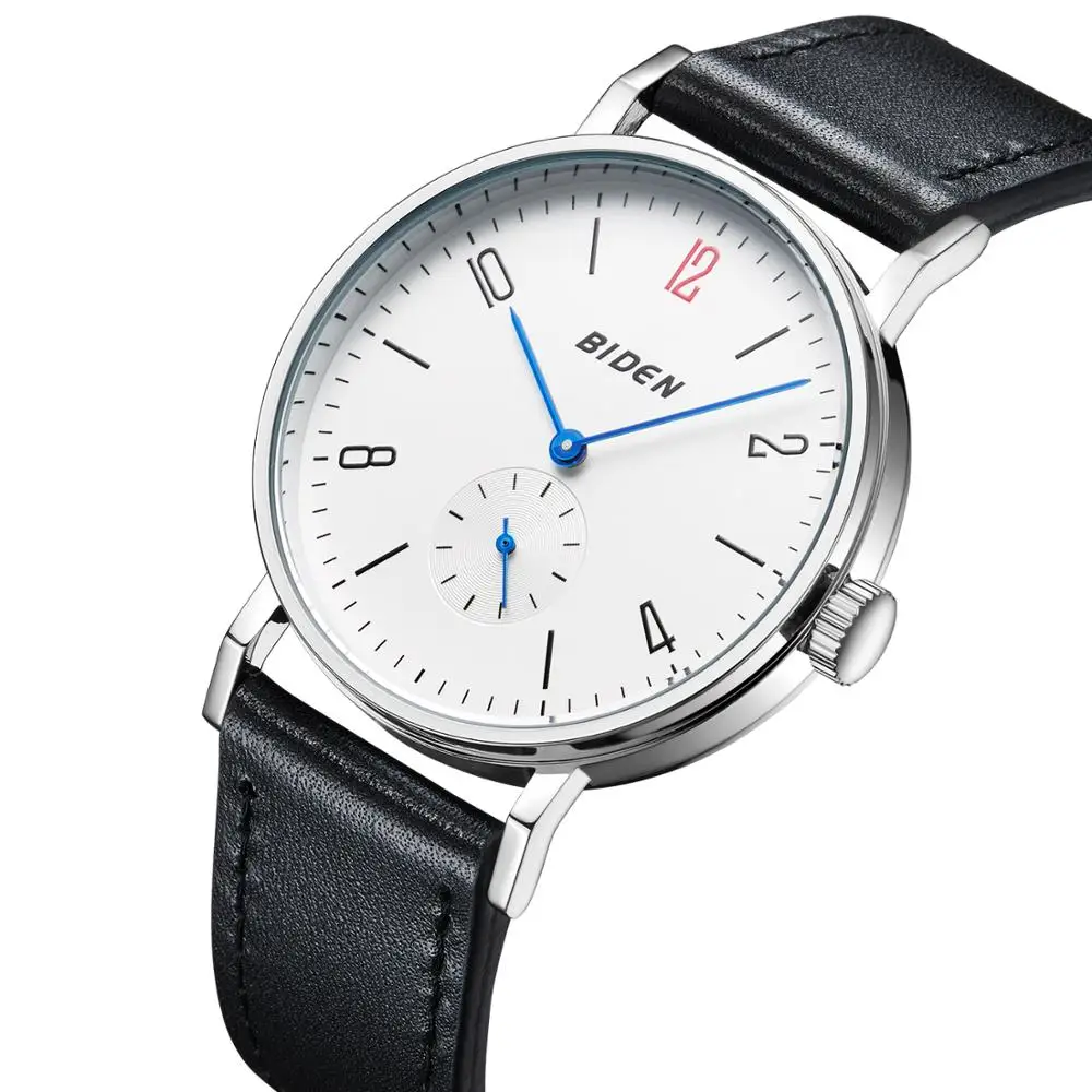 

BIDEN Unisex Watch New Fashion Quartz Men Wrist Watches Waterproof Top Brand Genuine Black Leather Belt Simple Relogio Masculino