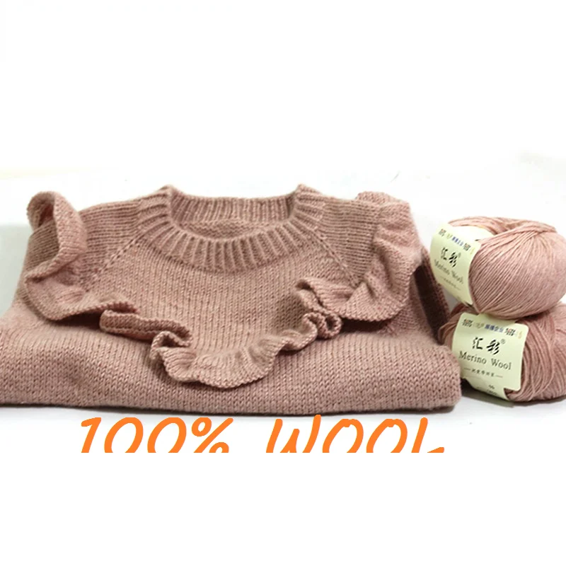

100% Wool Yarn for Knitting Handmade Wool Balls DIY Woollen Threads for Needlework Crocheted Scarf Merino Wool 50g/ball Dropship
