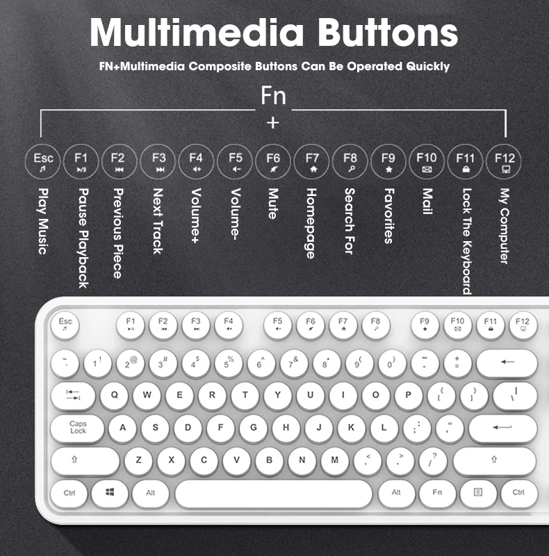 mofii wireless keyboard and mouse combo usb multimedia girl 104 keycaps keyboard and mouse set for mac computer desktop laptop free global shipping